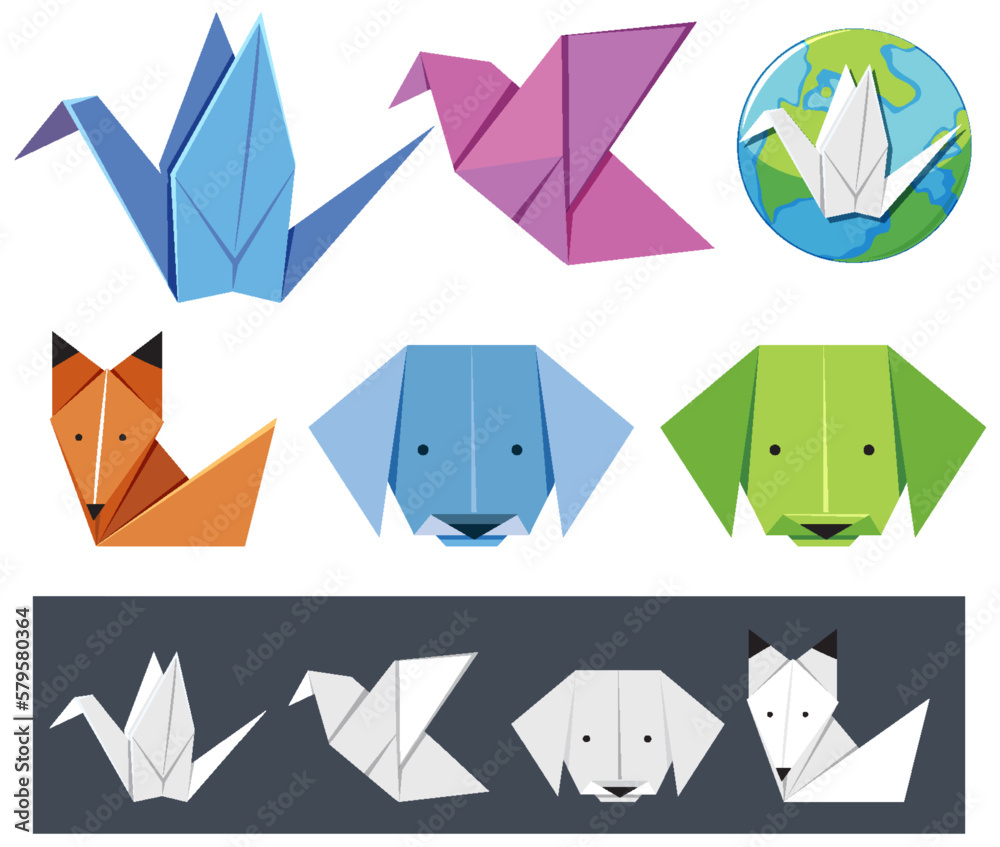 Set of mix origami paper