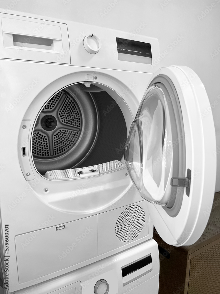 Modern washing machines in laundry room