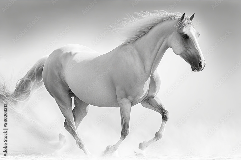 High key arab horse. Generative AI