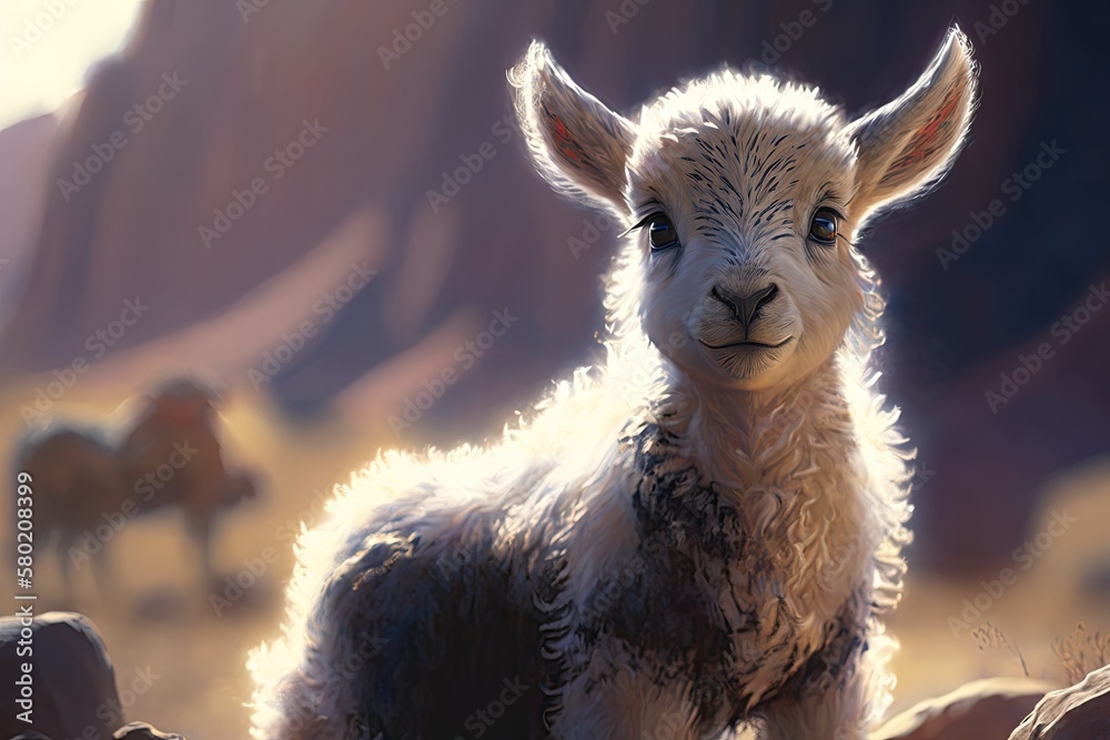 Goat baby that was saved, soledad, Mojave. Generative AI