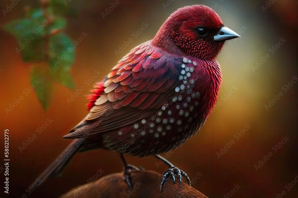 The Red Munia or Red Avadavat is a small bird about the size of a sparrow. Beautiful and colorful bi