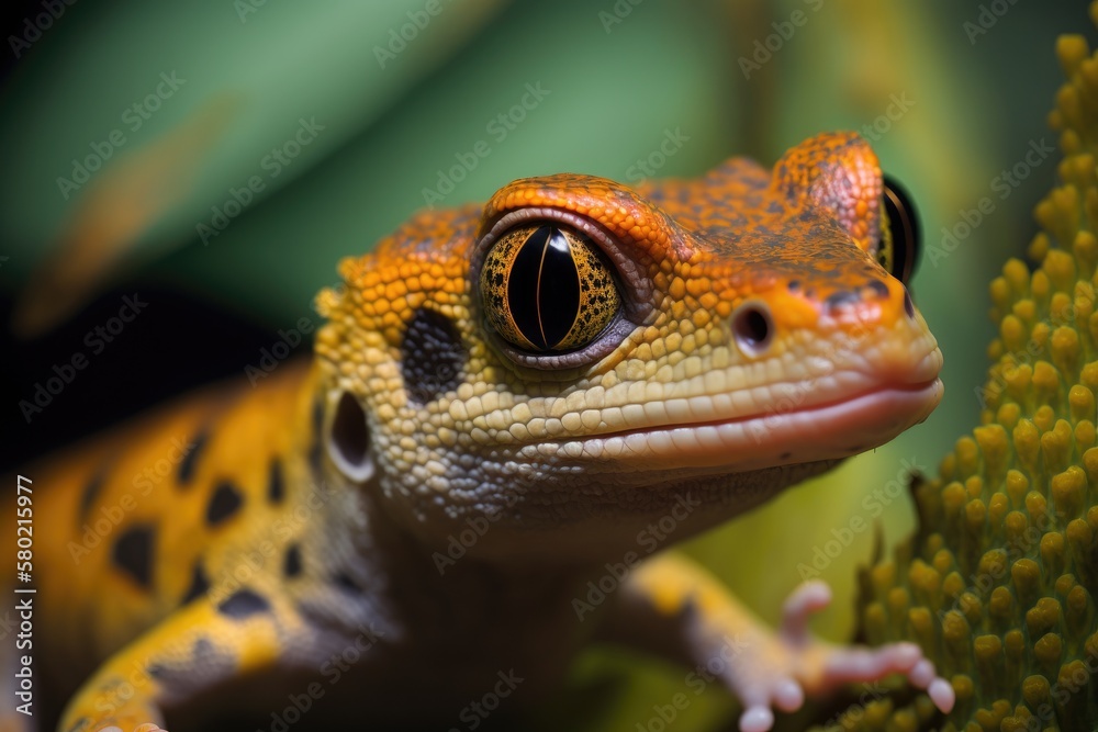 Gecko from northern Thailand, up close. Generative AI