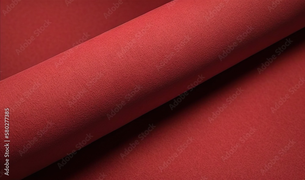  a close up of a red fabric with a black background and a white border on the bottom of the image an