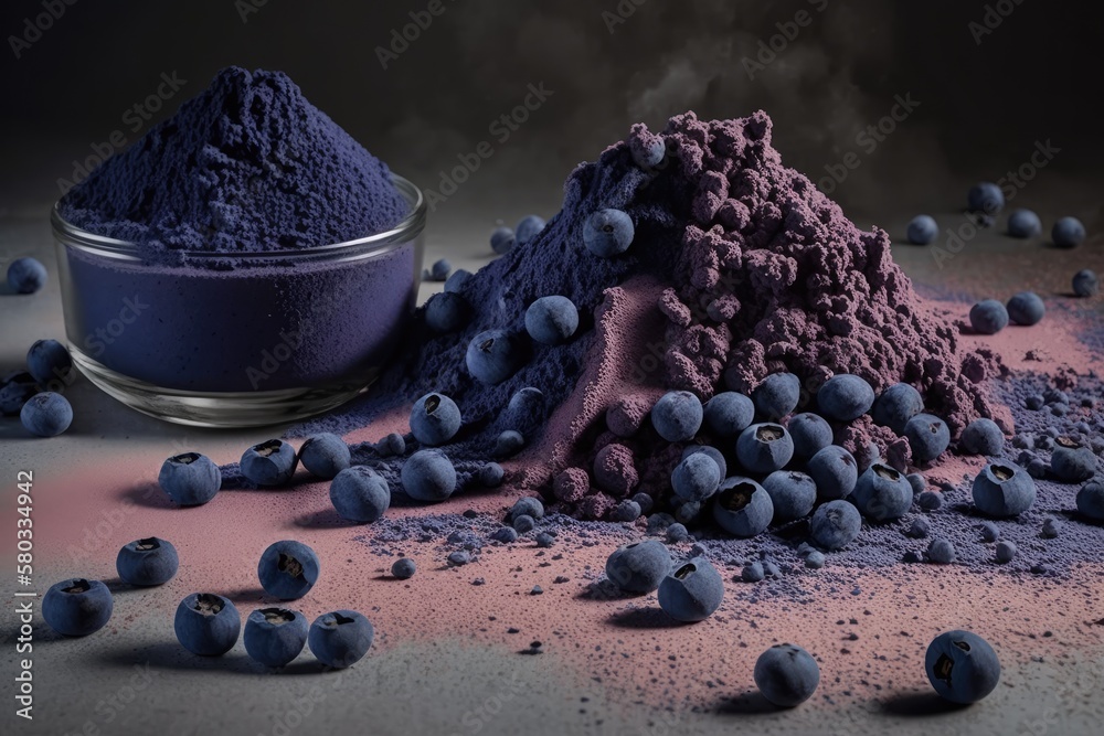 Dry blueberry powder created from hand picked, antioxidant rich wild Nordic berries that have been f