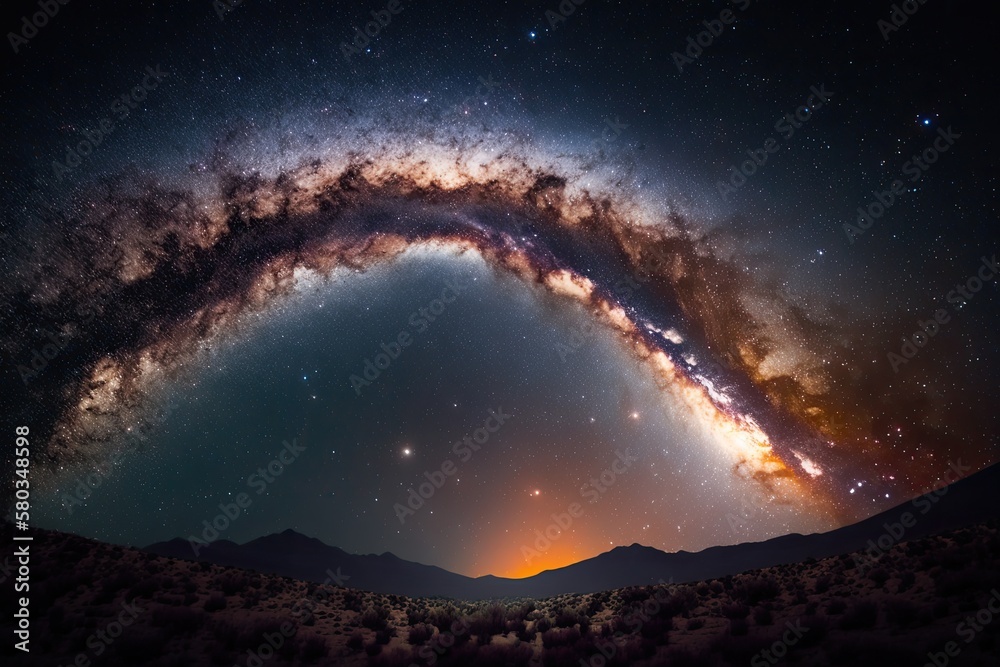 long exposure shot of the milky way galaxy. Generative AI