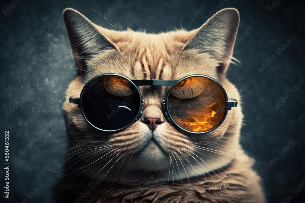 Cat in sunglasses is funny. Generative AI