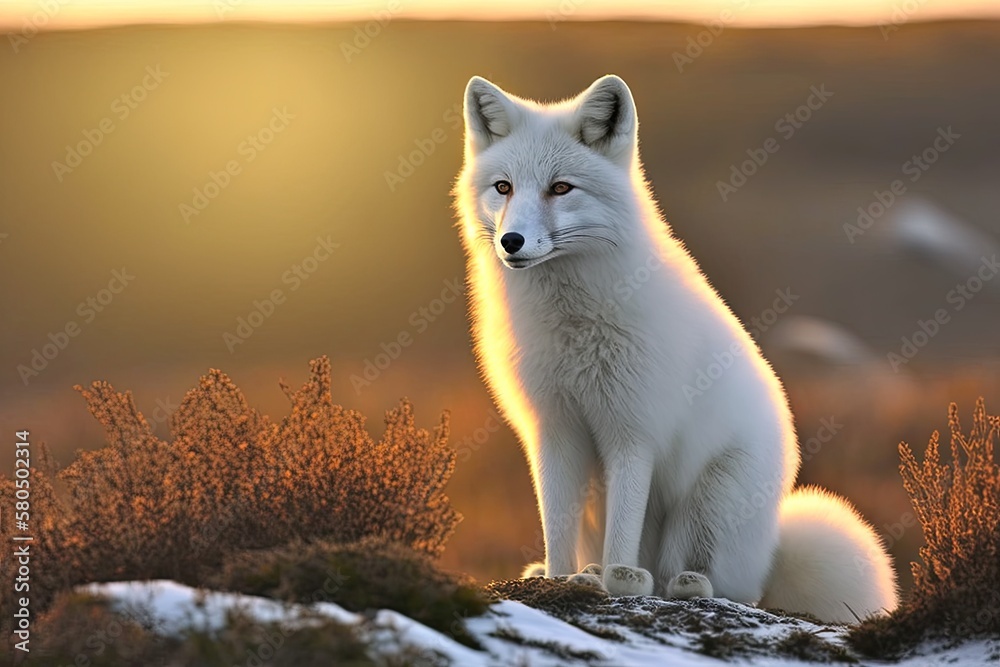 The arctic fox (Vulpes lagopus), also called the white, polar, or snow fox, is a small fox that live