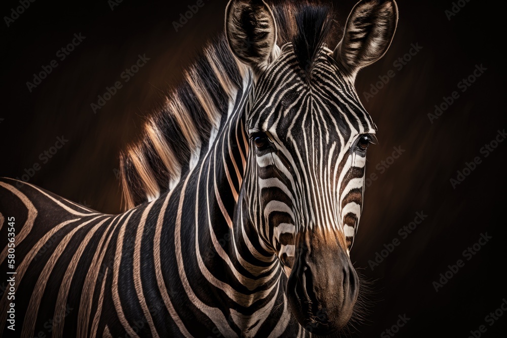 Zebra portrait. Generative AI