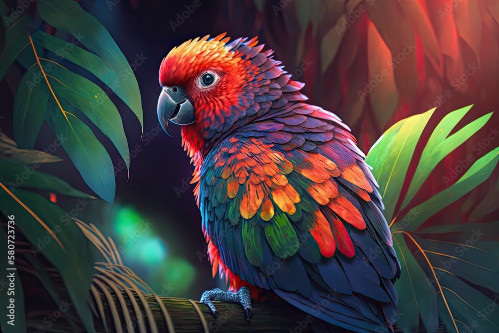 Picture of a tropical bird. Generative AI