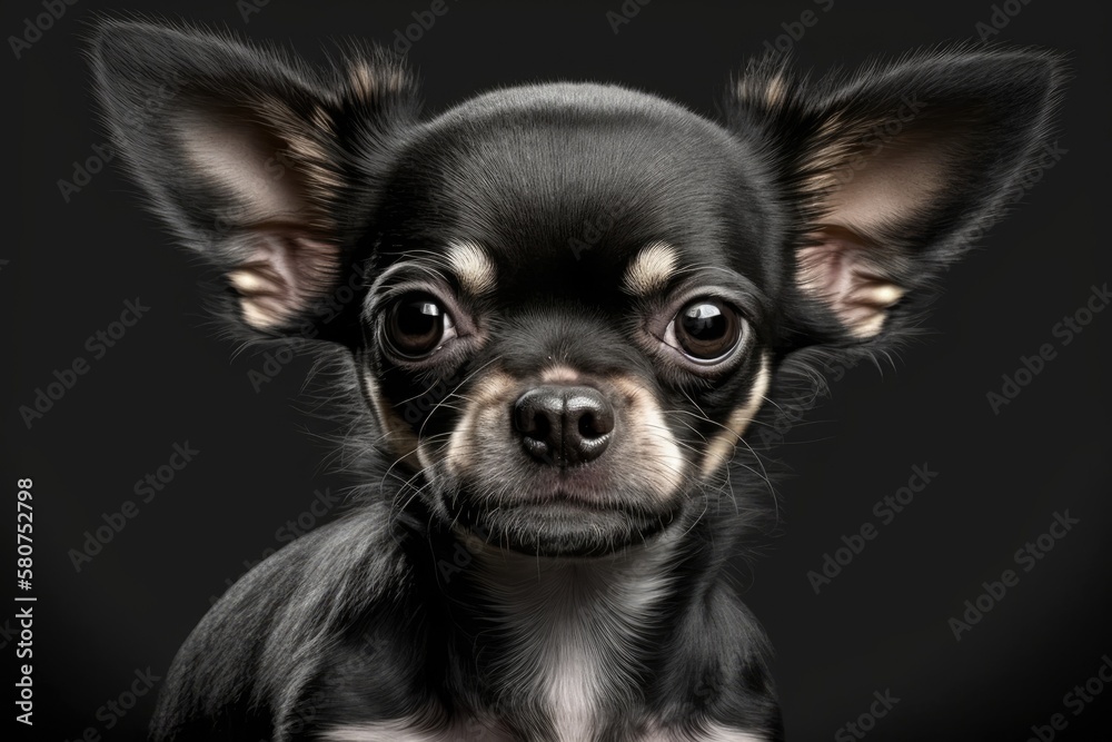 funny black chihuahua. Generative AI