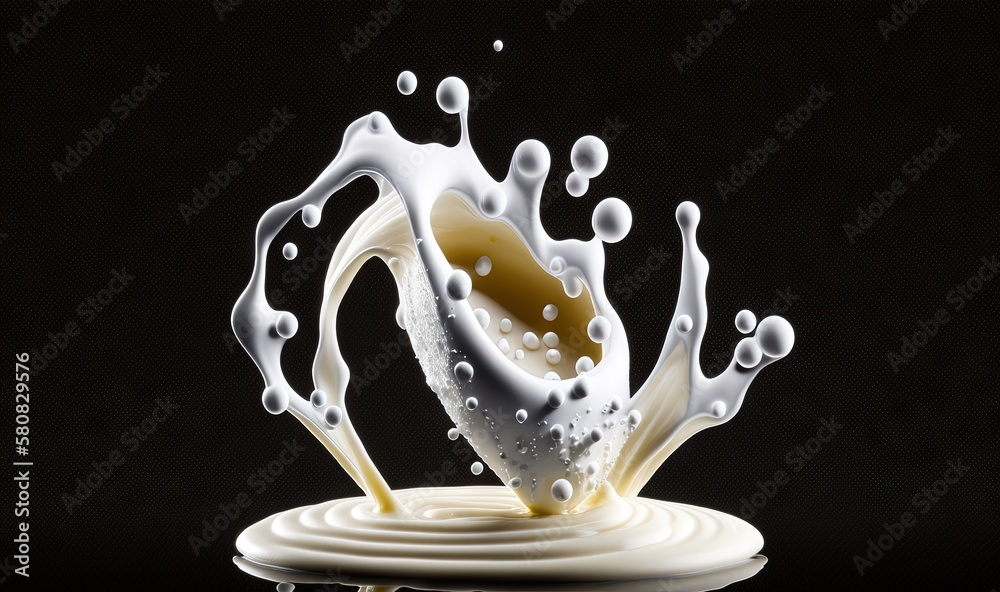  a liquid splashing into a puddle on a black background with a black background and a black backgrou