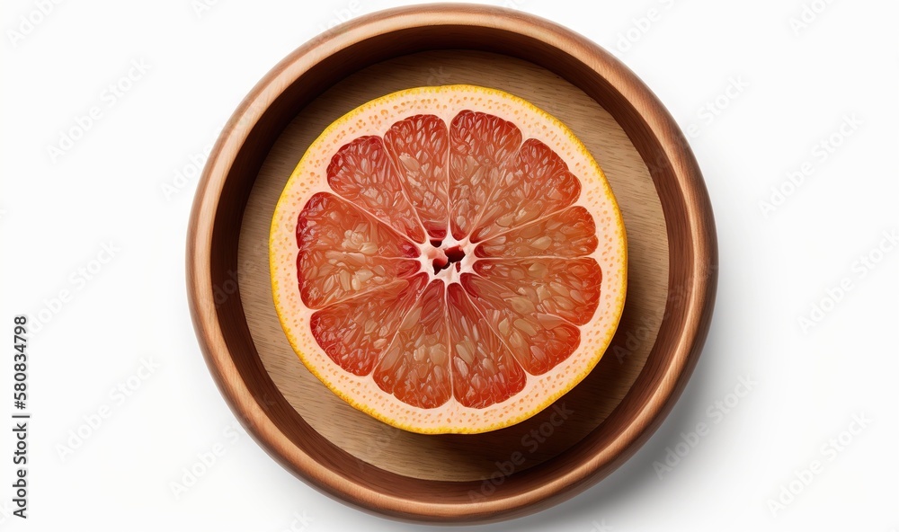  a grapefruit cut in half in a bowl on a white background with a white background and a white backgr