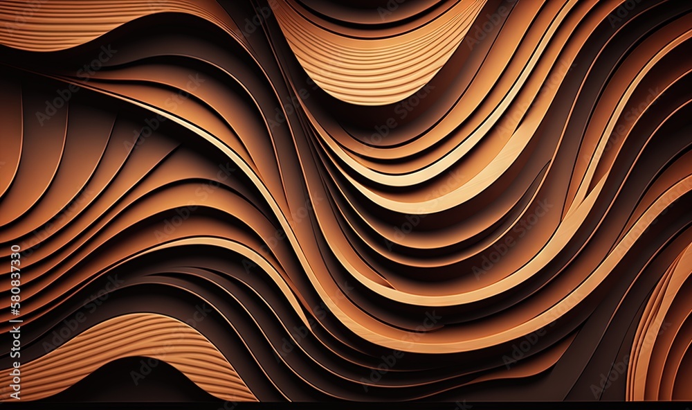  a computer generated image of a wavy brown background with a black background and a black backgroun