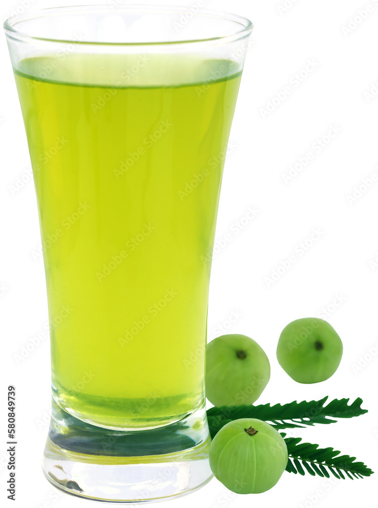 Herbal amla juice with fresh fruits