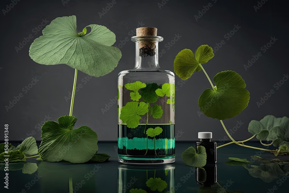 Experiment and research in the lab using centella asiatica (gotu kola), oil, and ingredient extract 