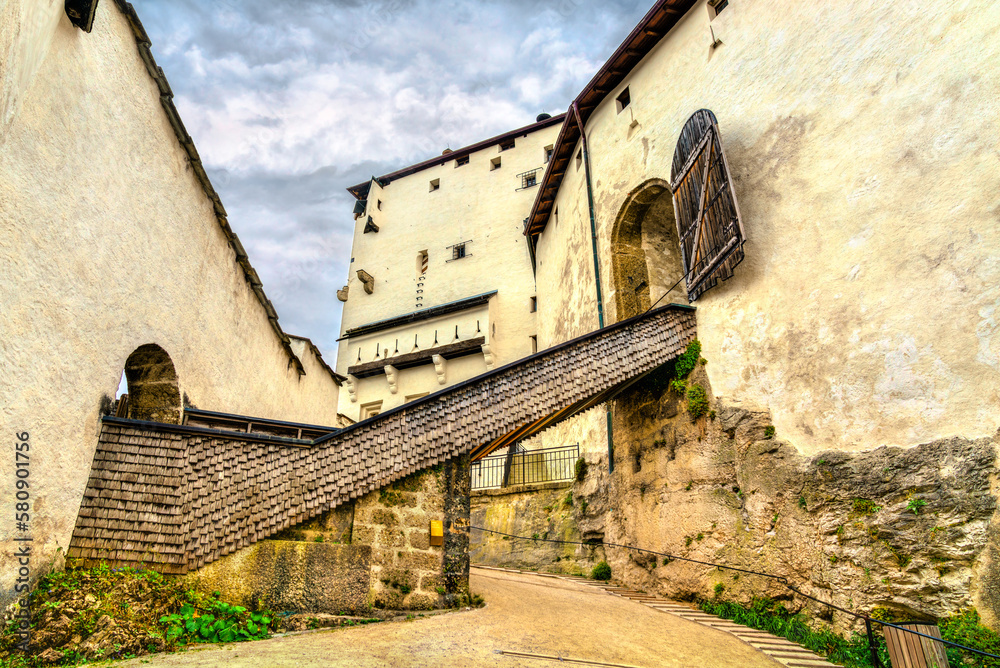 View of Hohensalzburg Fortress in Salzburg, Austria