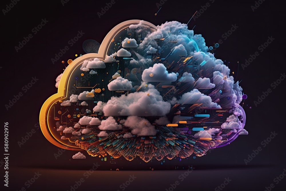 Cloud computing data and technology include network and internet connectivity, visualization, futuri