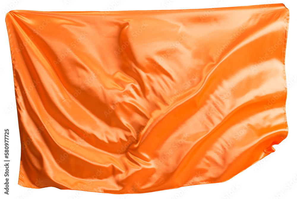 Orange cloth flutters