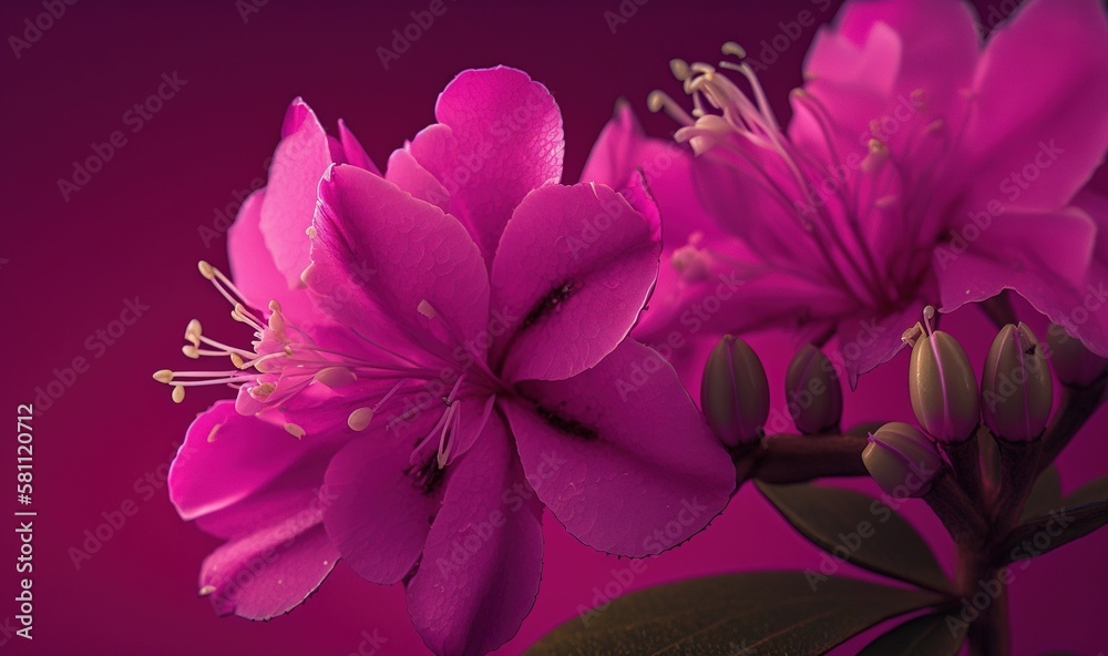  a close up of a pink flower on a stem with a purple background and a green stem in the center of th