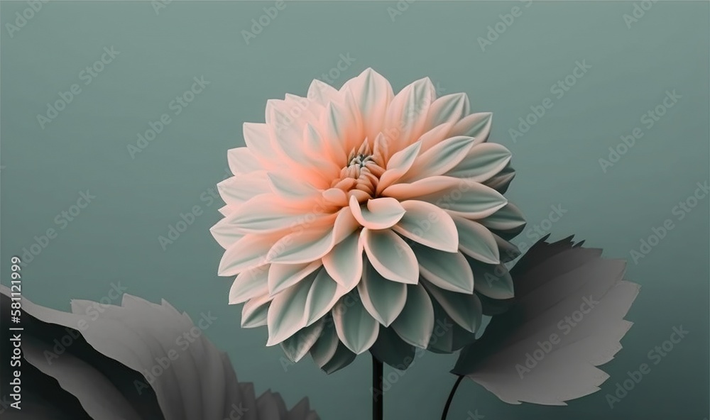  a large flower with a green background and a pink center in the center of the flower is a single st