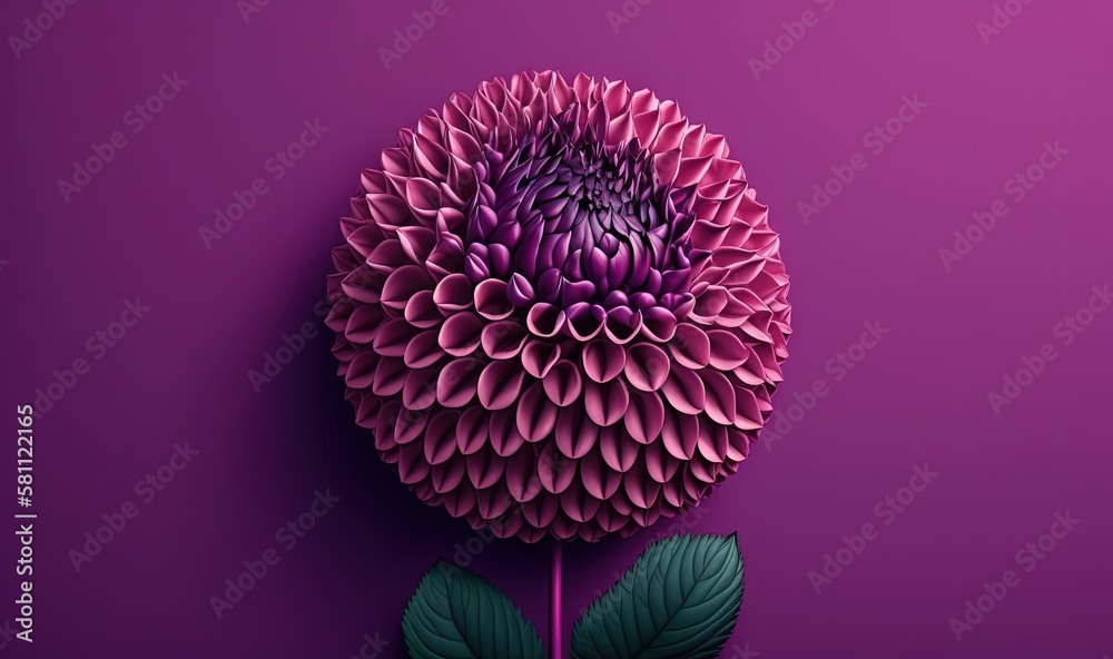  a purple flower with a green leaf on a purple background with a purple background and a purple flow