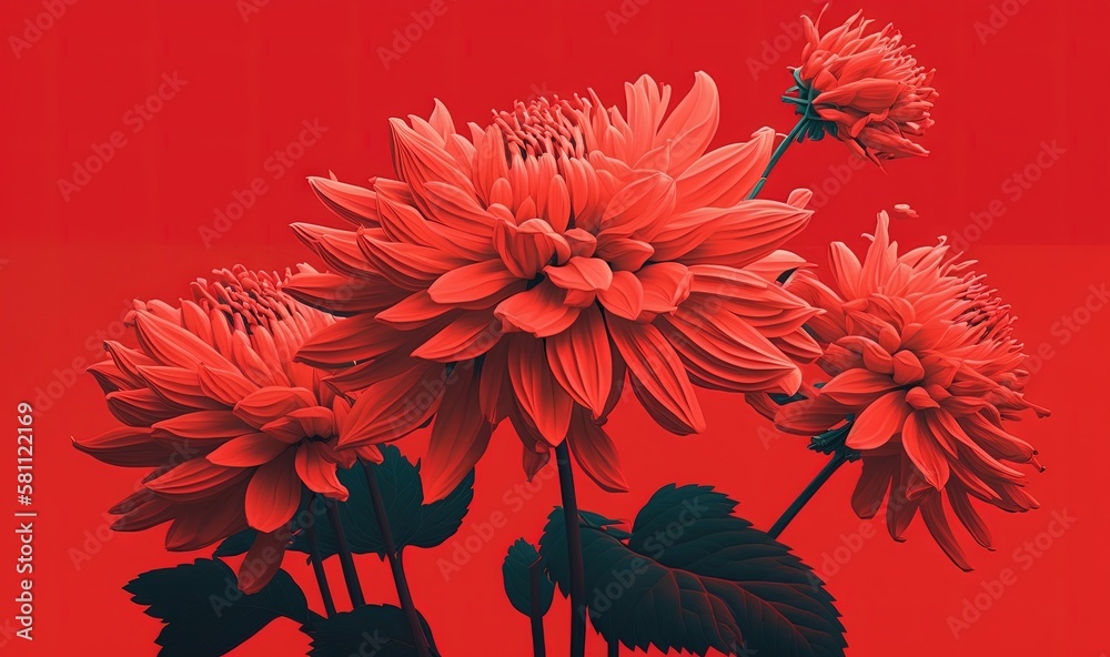  a bunch of red flowers on a red background with a red background behind them is a red background wi