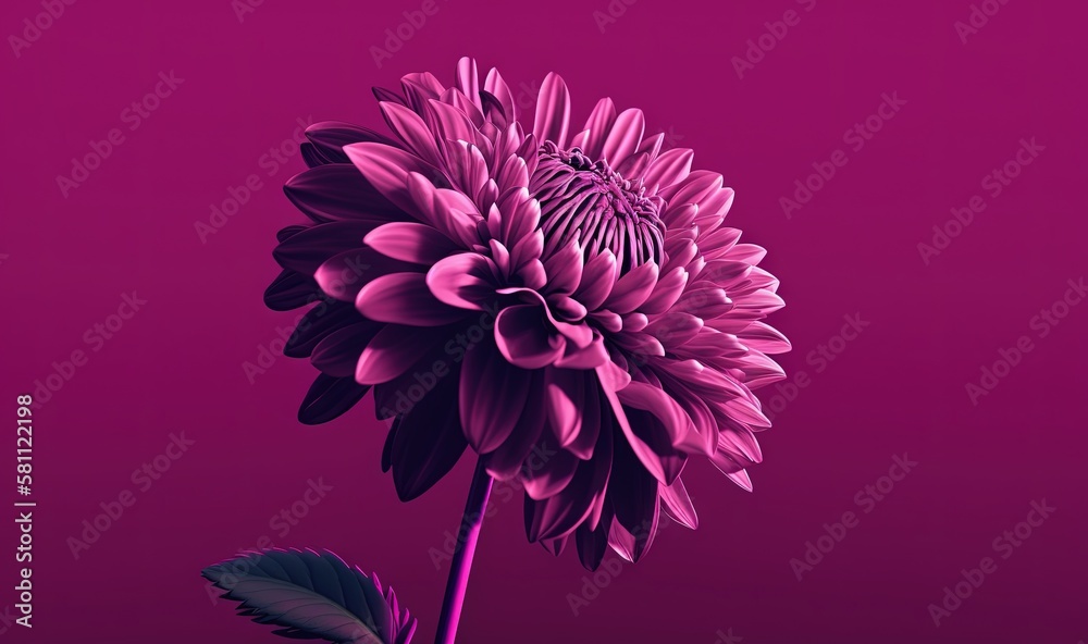  a purple flower with a green stem on a purple background with a green stem in the center of the flo