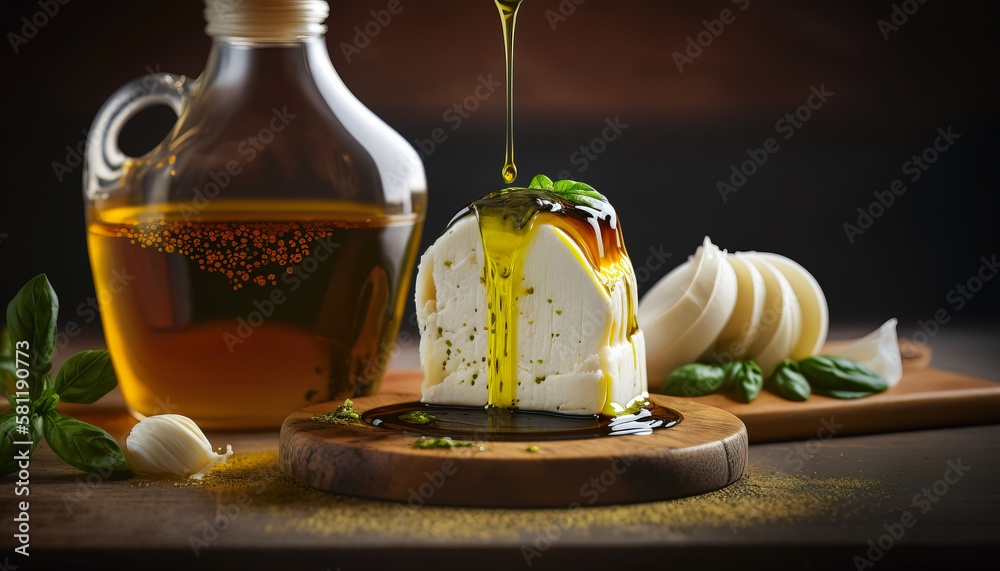 Mozzarella and Cherry Tomato Bruschetta with Balsamic Vinegar Glaze - ai generated