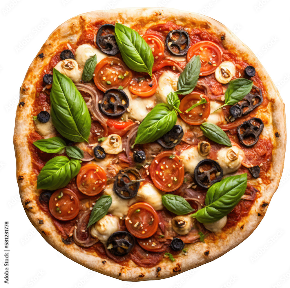 Hot Italian Pizza. Illustration Generative AI.