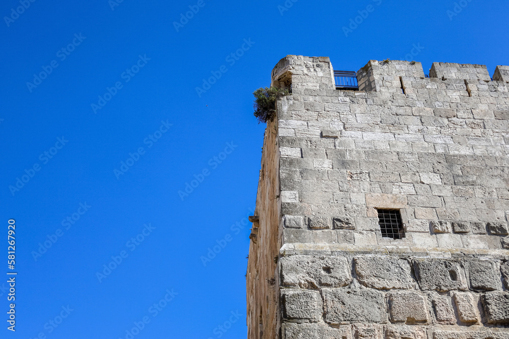 Beautiful view of Jaffa Gate in Jerusalem