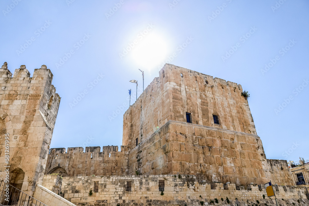 Beautiful view of Jaffa Gate in Jerusalem