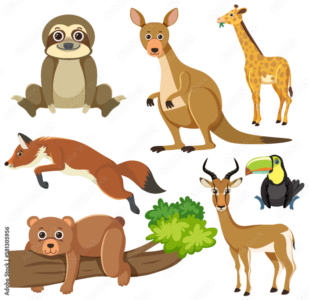 Wild Animals Cartoon Collection