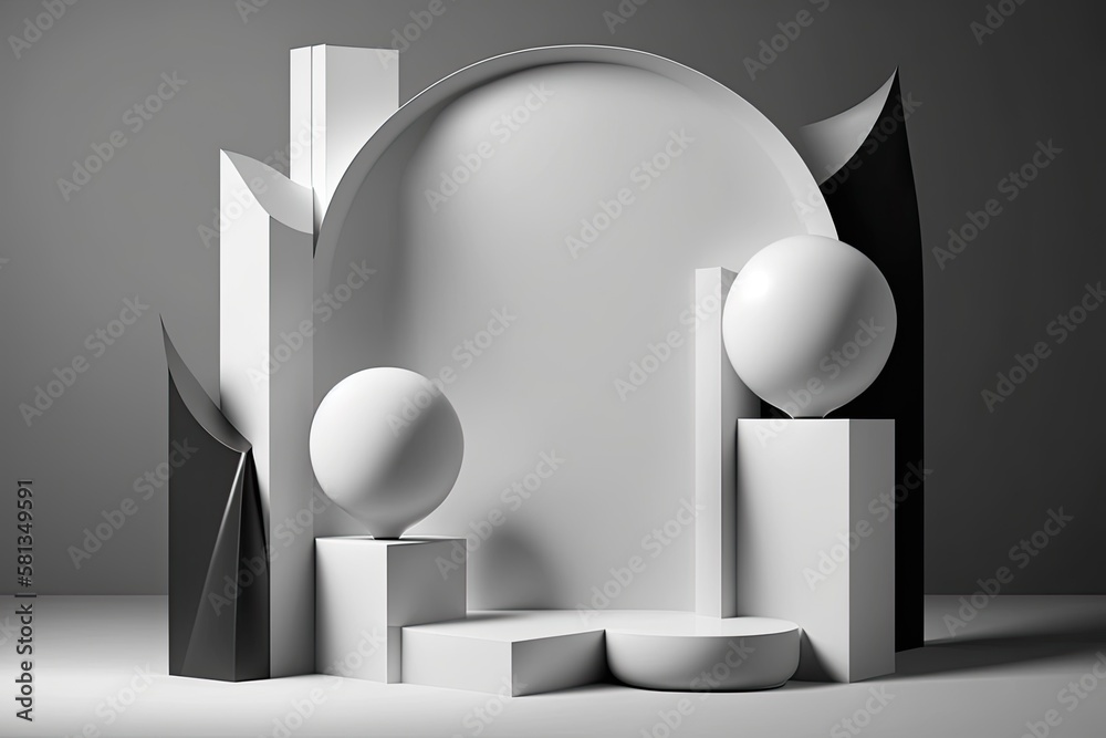 For use as a backdrop for a product presentation, mock up, or cosmetic product stand, an abstract mi