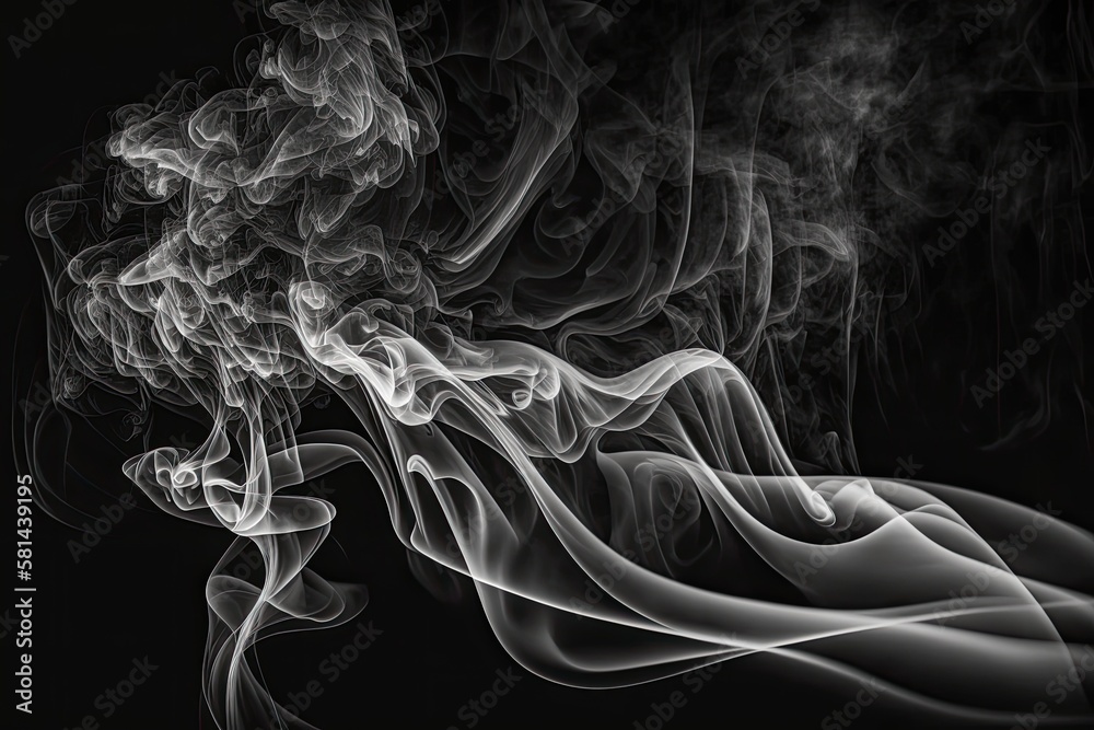 a background of black with white smoke. Generative AI