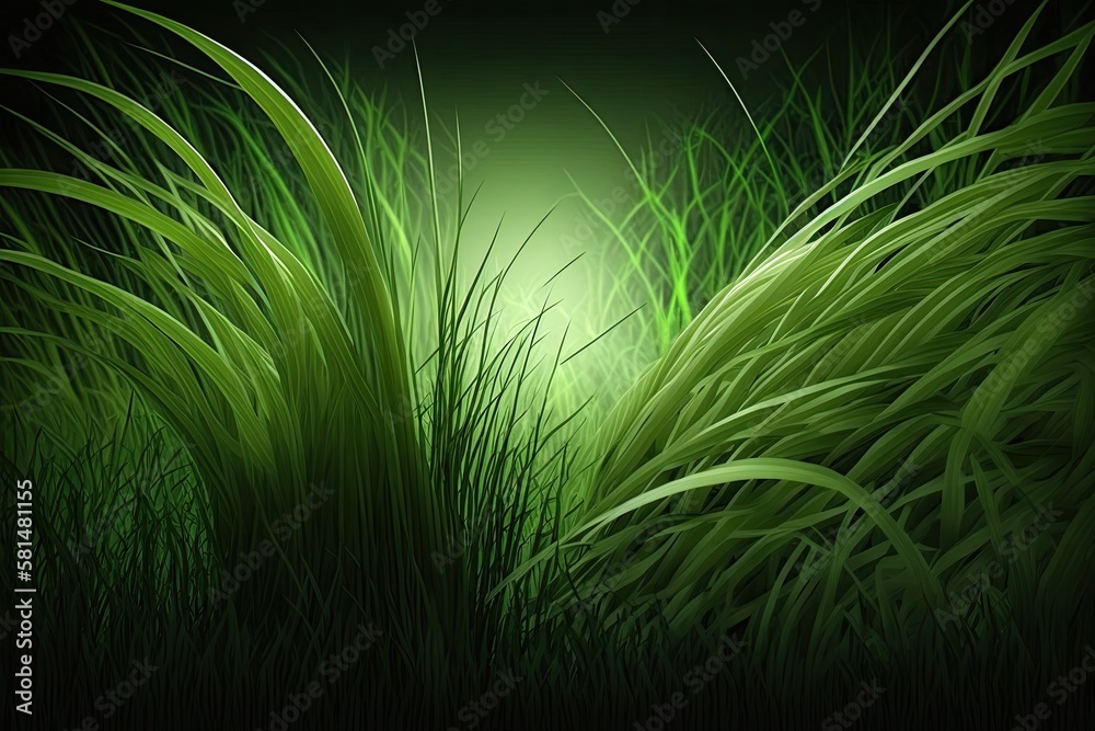 grassy backdrop in green. Generative AI