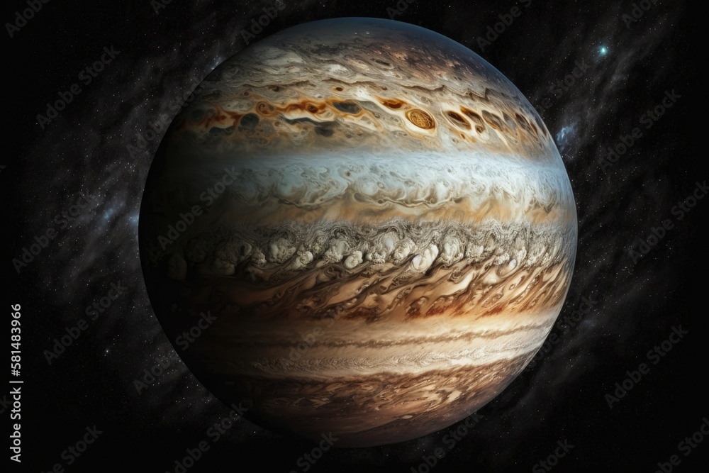 In the distance, Jupiter. Jupiter planet as desktop background This images components were provided