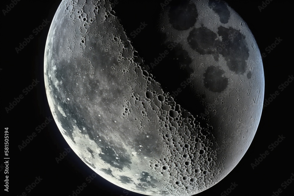 NASA provided parts of this photograph of the crescent moon. Generative AI