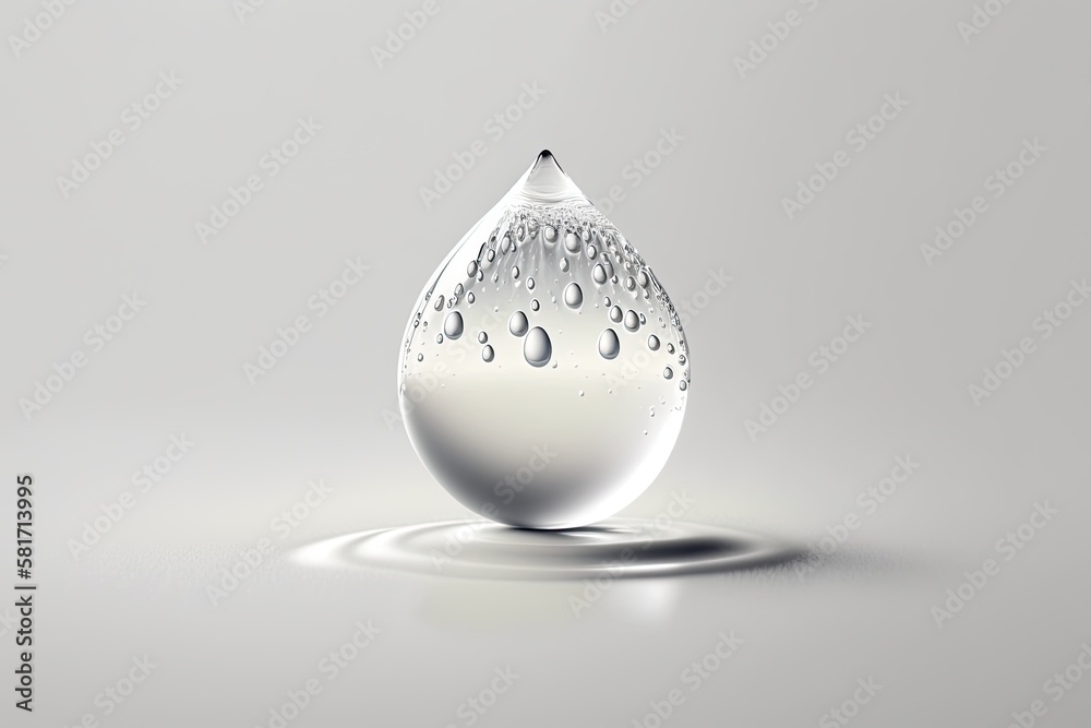 a water droplet on a white background. Generative AI