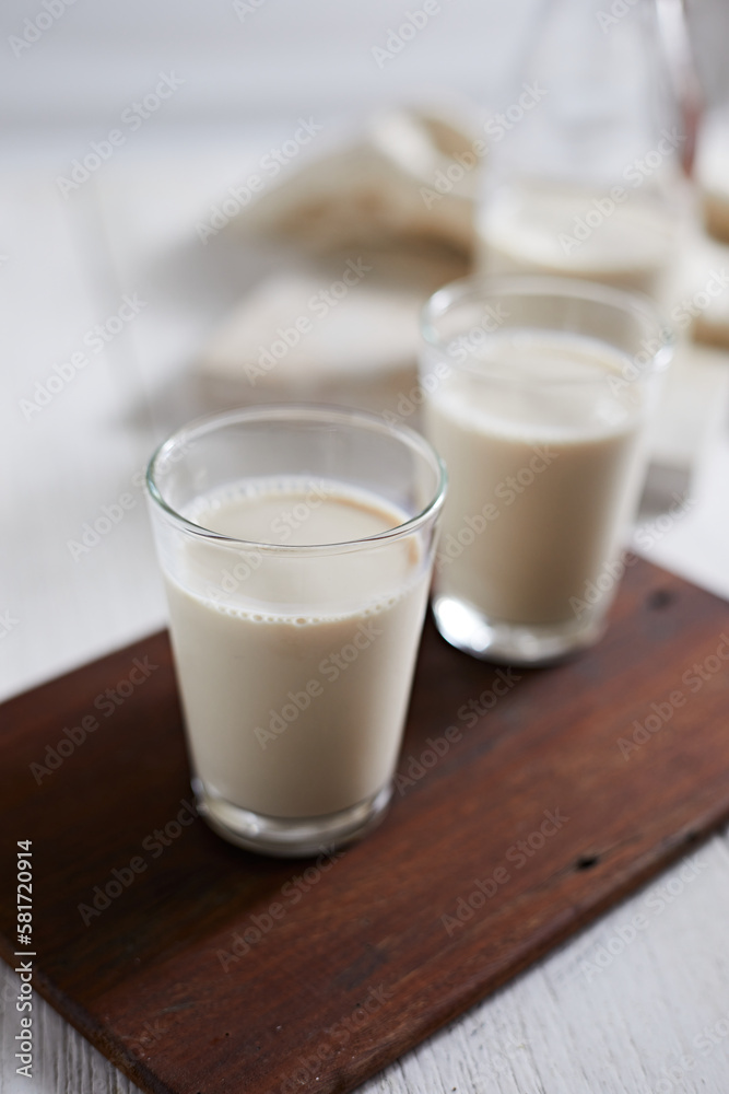 Fresh milk on white background