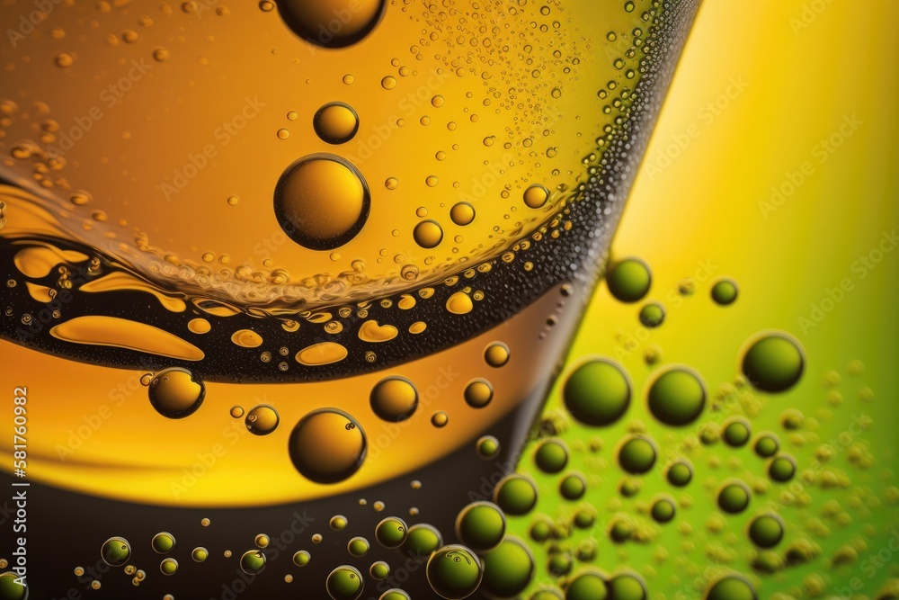 Beer beverage detail on an abstract background of fresh drinks. Generative AI