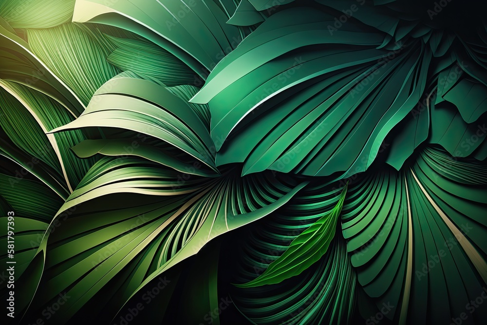 abstract background of green nature. Generative AI