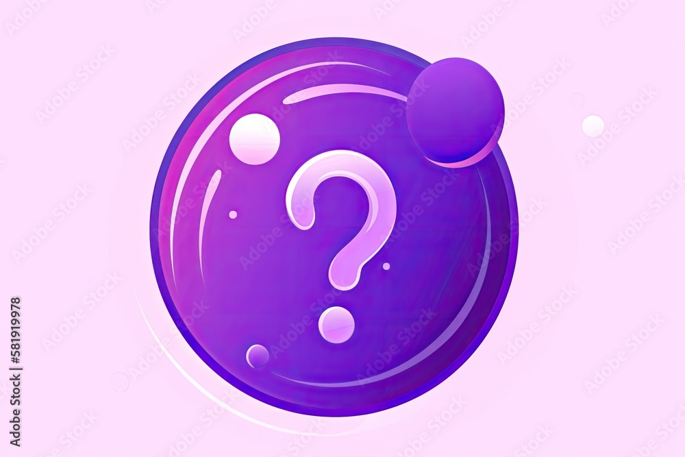 Purple illustration bubble conversation symbol with a question mark is appropriate for landing pages