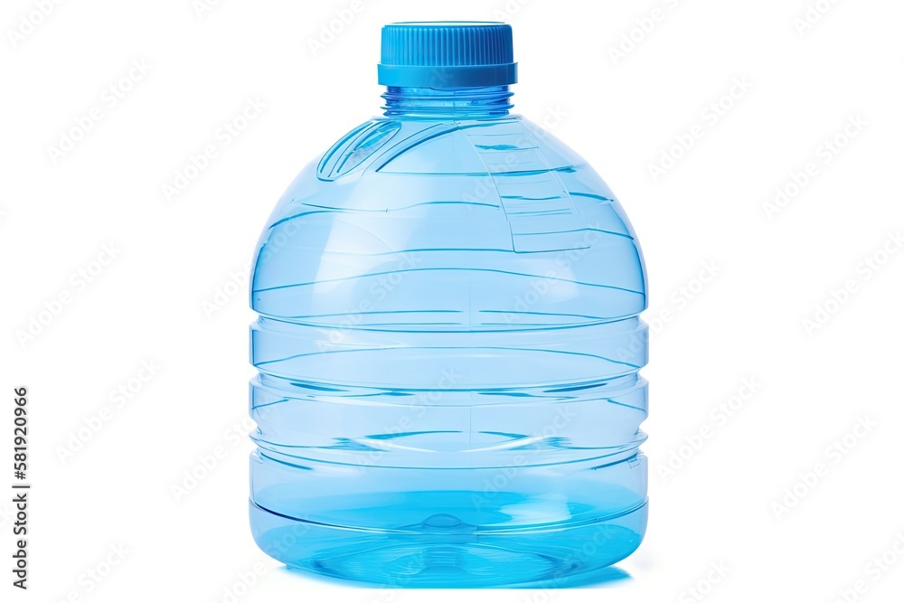 Water bottle made of plastic, isolated on white. Generative AI