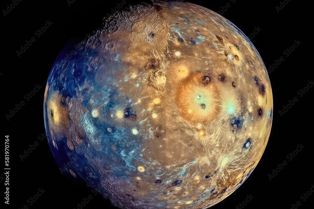 The image of Mercury seen from space reveals all its beauty. incredibly detailed image with componen