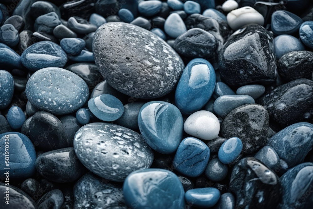 natural stones with a blue texture, marble, and earths relief. Generative AI