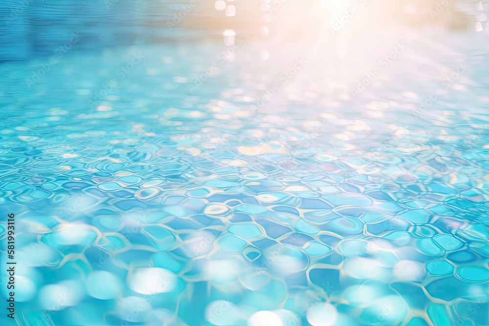 Background in the pool with bokeh lighting. Generative AI