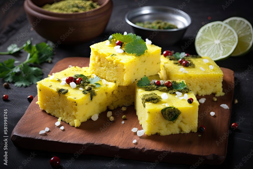 Dhokla, Indian, Food. Generative AI