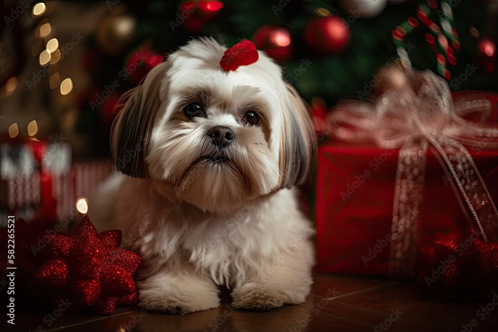 a canine new year and Christmas. Generative AI