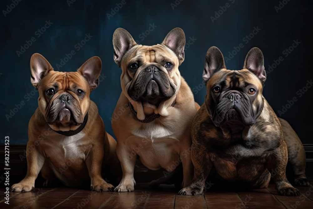 hybrid breed English and French bulldogs. Generative AI