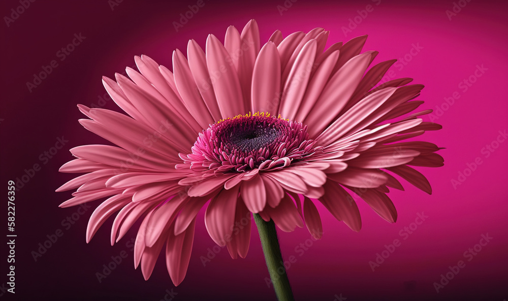  a pink flower with a purple center on a pink background with a black center on the center of the fl